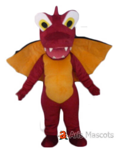 Red Dragon Mascot Costume for School, College Mascot Adult Full Outfit