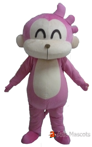 Pink Girl Monkey Adult Full Mascot Costume for Sale, Monkey Halloween Costume