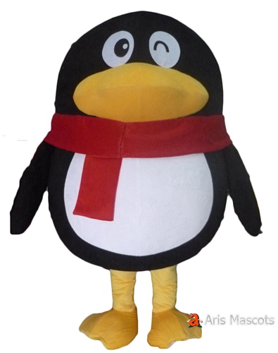 Black and White Giant Foam Penguin Costume Adult Full Mascot Fancy Dress Up for Stages and Theaters