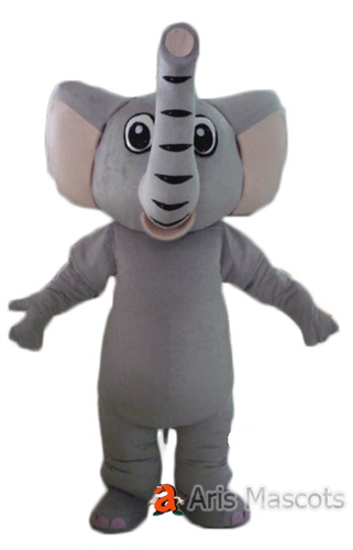 Character Mascot Grey Elephant Costume for Adults, Elephant Fancy Dress