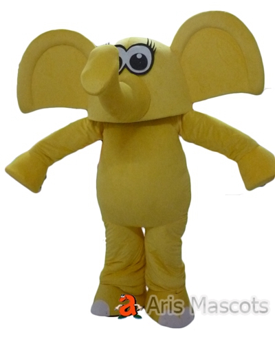 Funny Mascot Costumes Yellow Elephant Adult Costume, Shop Elephant Adult Fancy Dress
