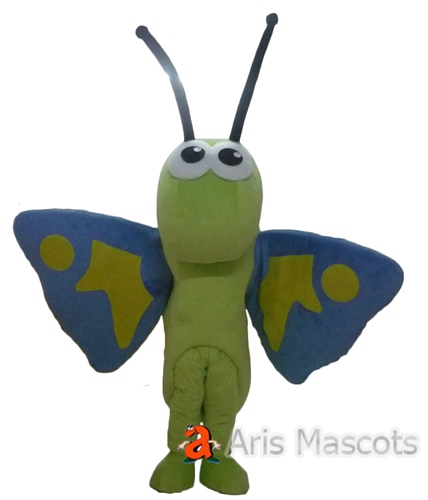 Green Butterfly Mascot Costume for Carnival Events, Full Mascot Butterfly Outfit for Adults