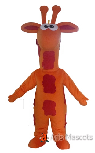 Quality Mascot Red Giraffe Mascot Costume for Festivals, Dress Giraffe Suit for Adults