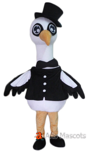 Mens Mascot Swan Costume for Brands Marketing, Adult Swan Dress up