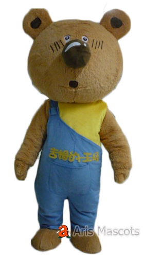Brown Bear Mascot Costume for Festivals, Big Head Mascot Bear Fancy Dress up