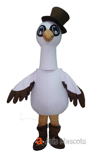 Stage Costume Black and White Swan Mascot Full Body Suit for Performance