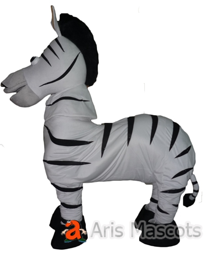 4 Legs Zebra Mascot Costume for 2 Adults Wear -Four Legs Mascot Zebra Adult Costume