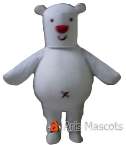 Mascot White Bear Adult Costume, Foam Plush Mascot Costumes Bear Fancy Dress