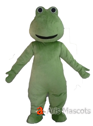Mens Mascot Costumes Green Frog Adult Costume for Event, Custom Made Mascot Production Frog Suit