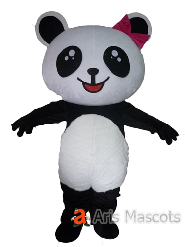 Panda Costume for Sale Big Head Black and White Girl Panda Mascot Suit