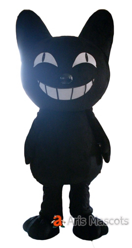 Giant Black Cat Mascot Suit Adult Full Body Fancy Dress Cat Halloween Outfit