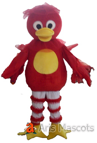 Funny Mascot Costumes Red Duck Adult Fancy Dress for Events, Disguise Duck Suit