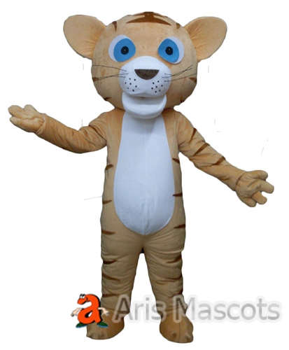 Plush Tiger Full Body Mascot Suit for Events, Custom Made Mascots Tiger Adult Costume