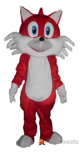 Red and White Fox Mascot Costume for Events, Disguise Fox Plush Mascot Suit