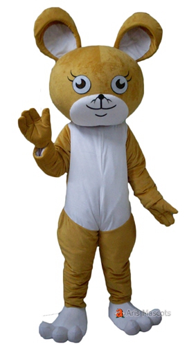 Lovely Brown and White Rat Mascot Costume, Animal Mascots Mouse Adult Suit