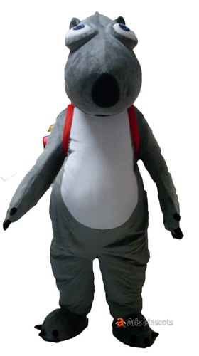 Grey Hippo Mascot Costume Cartoon Character Costumes for Sale