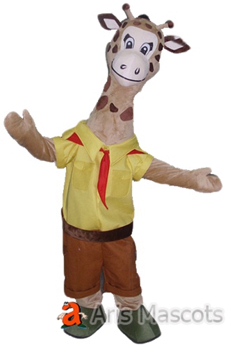 Lovely Giraffe Mascot Costume for Theme Park, Custom Made Animal Mascots Giraffe Adult Suit