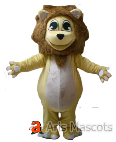 Giant Plush Mascot Lion Costume for Adults, Puppet Lion Full Body Suit for Events