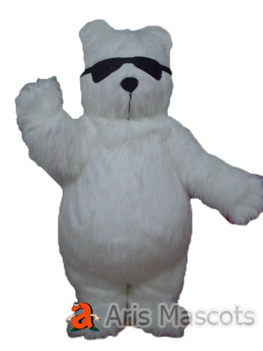 Big Polar Bear Mascot Costume for Party, Giant Plush Foam Mascot White Bear Adult Costume