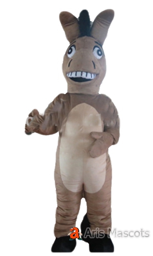 Brown Horse Mascot Costume for Brands Marketing, Disguise Horse Adult Quality Mascot Plush Puppet Dress