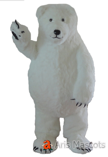 Giant White Polar Bear Mascot Costume for Carnival Events, Custom Made Animal Mascots