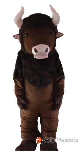 Plush Wild Yak Mascot Costume For Events, Adult Brown Yak Suit for Sale