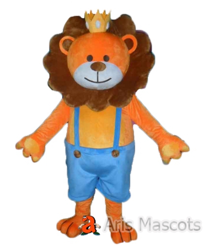 Lovely Lion Mascot Costume for Events, Custom Made Lion Adult Suit with Overall