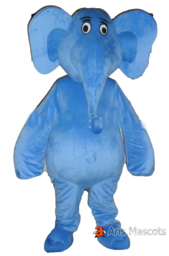 Big Blue Elephant Mascot Costume-Disguise Customize Elephant Suit
