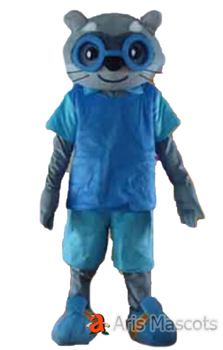 Adult Fancy Raccoon Mascot Outfit Custom Team Mascots Sports Mascot Costume Desuisement Mascotte Character Design Company ArisMascots