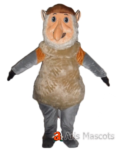 Long Nose Plush fur Mascot Monkey Adult Costume for Carnival Events