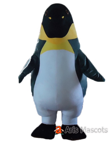 Black and White Giant Foam Penguin Costume Adult Full Mascot Fancy Dress Up for Stages and Theaters