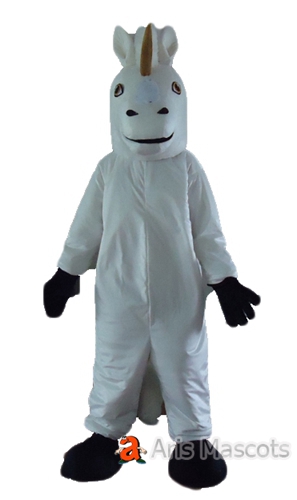 White Horse Mascot Costume for Events-Animal Mascots Horse Fancy Dress