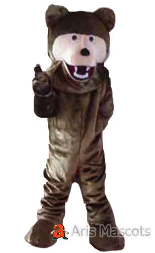 Scary Bear Mascot Costume for Halloween Events, Plush Puppet Bear Full Adult Outfit