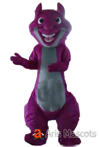 Purple and Grey Squirrel Mascot Costume for Events-Cosplay Squirrel Adult Suit