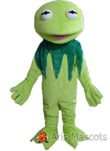 Mascot Frog Costume Adult Fancy Dress Green Color Big Smile Animal Mascots