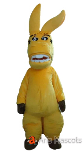 Yellow Horse Mascot Costume Full Body Plush Outfit for Sports Team-Horse Cosplay Dress up