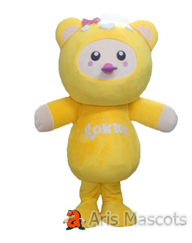 Big Baby Bear Mascot Costume for Events-Giant Yellow Bear Adult Full Body Outfit
