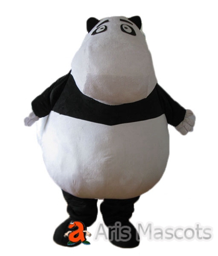 Black and White Giant Hippo Mascot Costume for Brands-Custom Mascots Hippo Adult Suit