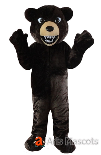 Scary Bear Mascot Costume for Halloween Events, Plush Puppet Bear Full Adult Outfit