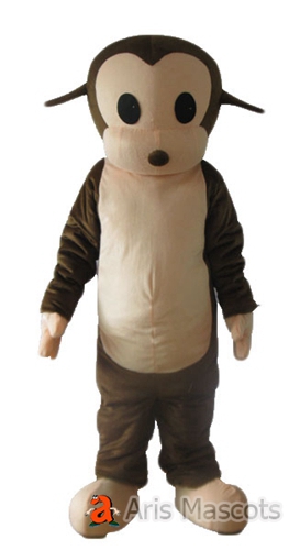 Costume Monkey Adult Mascot Outfit-Full Body Plush Monkey Suit for Outdoors Events