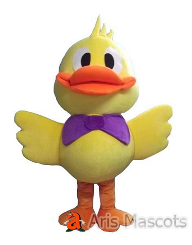 Big Duck Mascot Costume with Tie, Adult Duck Full Body Suit