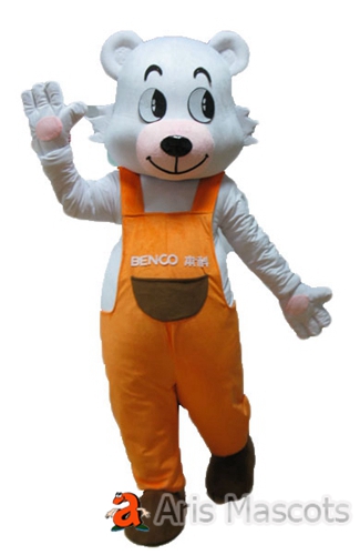 Lovely Bear Adul Suit with Overall for Brands Marketing-Custom Mascots Costumes