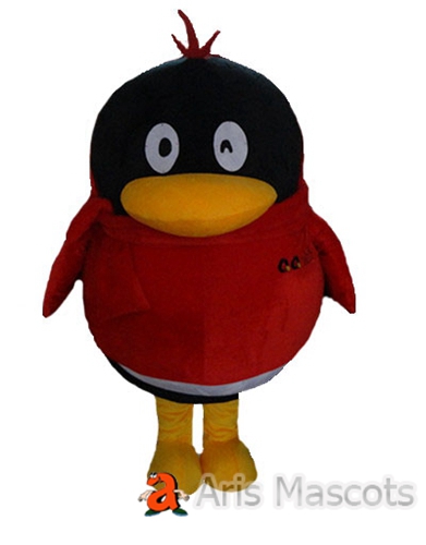 Giant Penguin Mascot with Red Shirt-Plush Penguin Costume