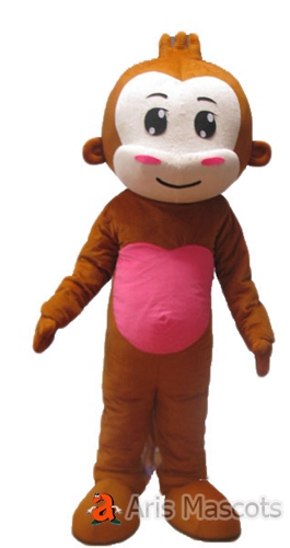 Smile Monkey Adult Suit for Carnivals-Plush Monkey Mascot Outfit for Studios