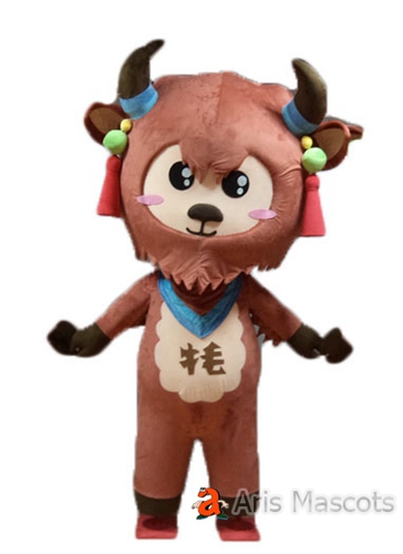 Wild Yak Mascot Costume for Brand Marketing, Custom Mascots Yak Adult Costume