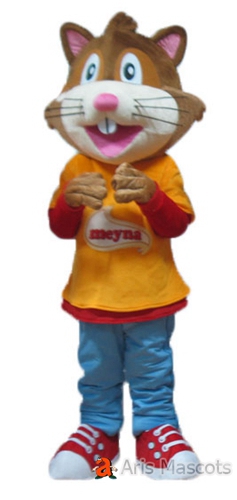 Lovely Full Body Mascot Squirrel Adult Costume for Sports Team-School Mascot Production