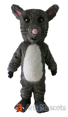 Grey Possum mascot costume for sale-long hair plush possum suit