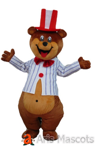 Mens Mascot Costumes Smile Bear Costume -Giant Plush Bear Adult  Suit