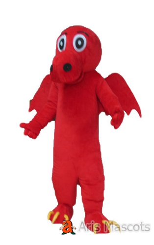 Mascot Dinosaur Suit for Adults -Cosplay Dinosaur Adult Costume Red Color