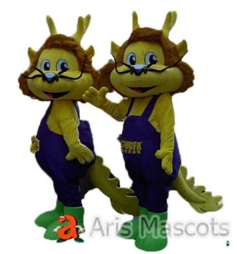 Velvet and Foam Fursuit Dragon Mascot Costume for Marketing, Dragon Fancy Dress